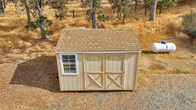 view of shed
