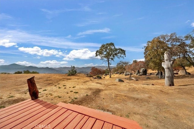 exterior space featuring a mountain view