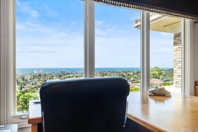 5023 Windsor Dr, San Diego, CA 92109 - dining room with a water view