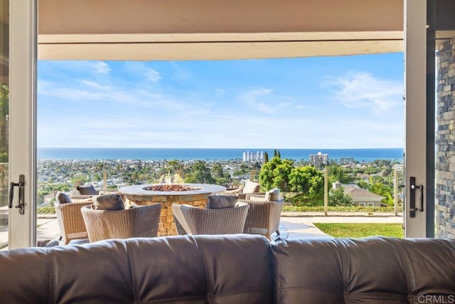 5023 Windsor Dr, San Diego, CA 92109 - water view with a fire pit