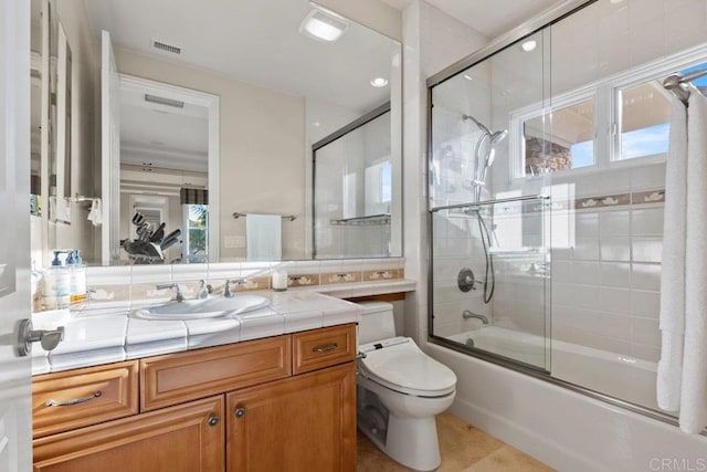 5023 Windsor Dr, San Diego, CA 92109 - full bath featuring vanity and shower / bath combination with glass door