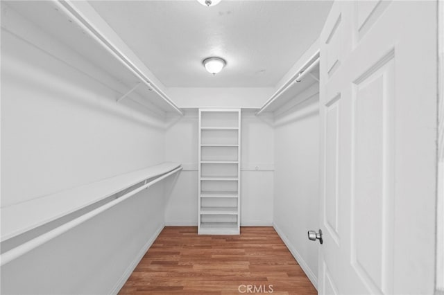 spacious closet with wood finished floors