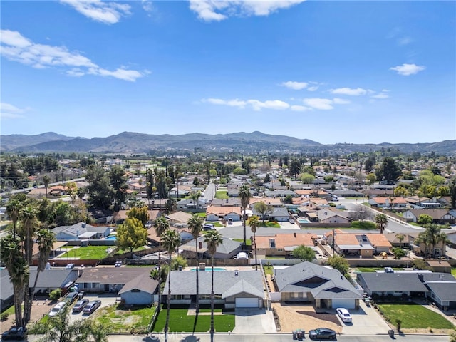 bird's eye view with a mountain view and a residential view
