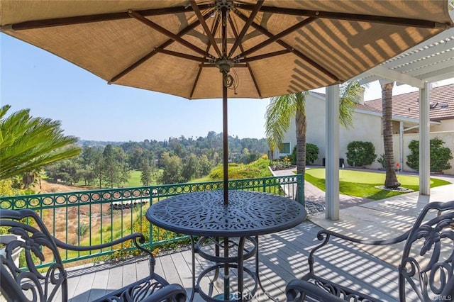 view of patio with a pergola