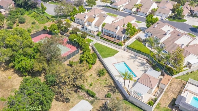 aerial view with a residential view