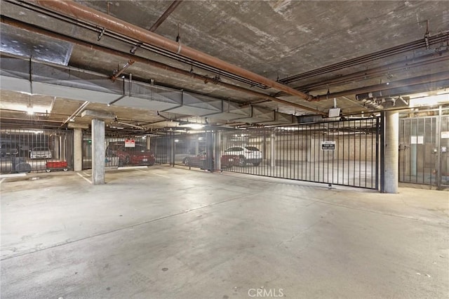 view of parking garage