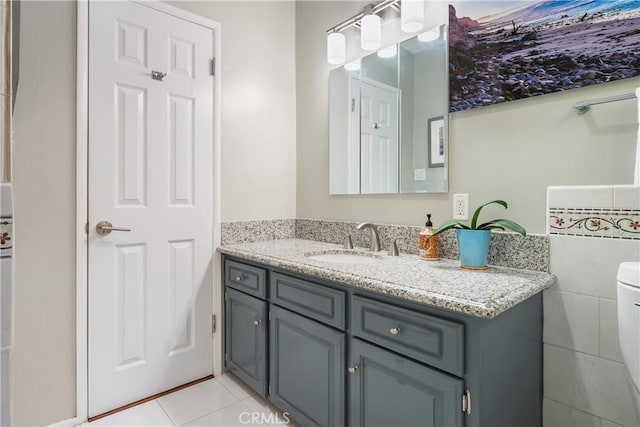410 Via Mesa Grande, Redondo Beach, CA 90277 - bathroom featuring vanity, tile patterned flooring, and toilet