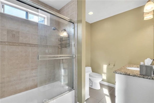 630 King St, Monrovia, CA 91016 - bathroom featuring tile patterned floors, vanity, and combined bath / shower with glass door
