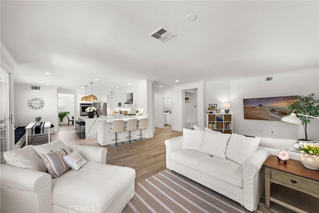 19732 Torres, Lake Forest, CA 92679 - living room featuring recessed lighting, light wood finished floors, and baseboards