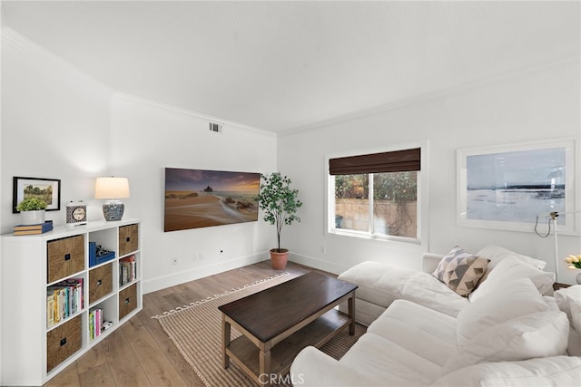 19732 Torres, Lake Forest, CA 92679 - living room featuring ornamental molding, hardwood / wood-style floors, and baseboards