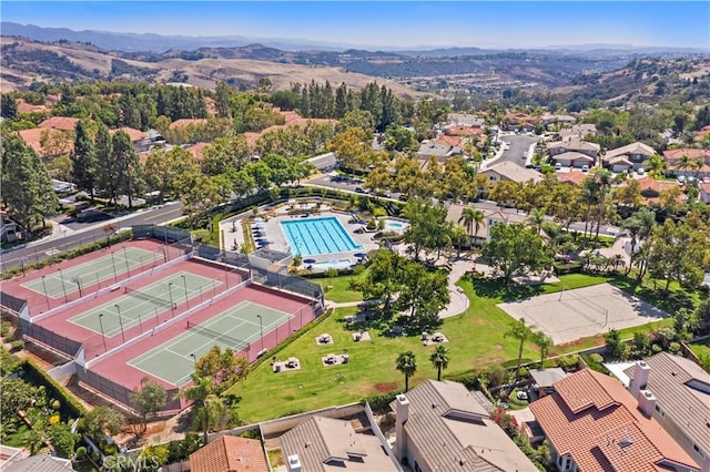 19732 Torres, Lake Forest, CA 92679 - aerial view of residential area with a mountainous background and a pool