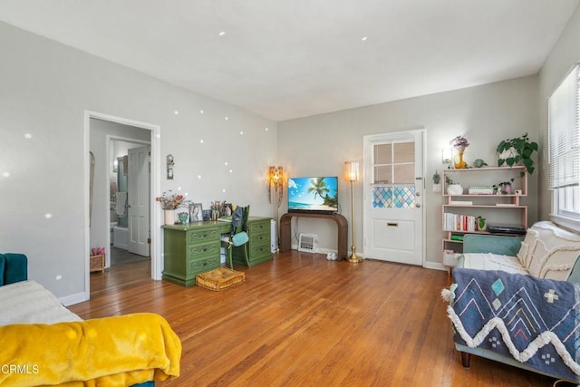 646 Orange Grove Ave, South Pasadena, CA 91030 - living room with baseboards and wood finished floors