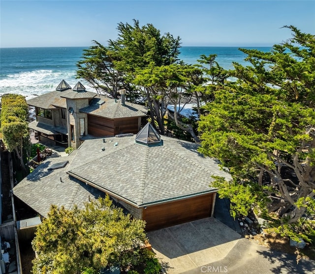 2431 Sherwood Dr, Cambria, CA 93428 - drone / aerial view featuring a water view