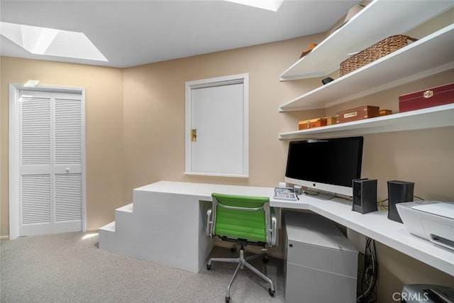 2431 Sherwood Dr, Cambria, CA 93428 - carpeted office space featuring a skylight