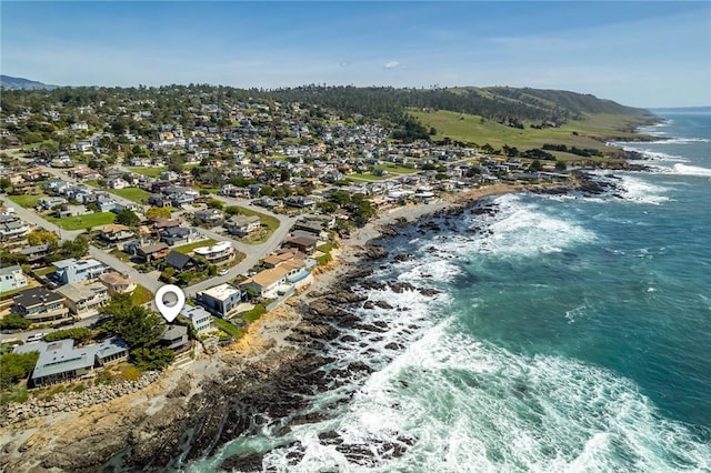 2431 Sherwood Dr, Cambria, CA 93428 - bird's eye view with a residential view and a water and mountain view