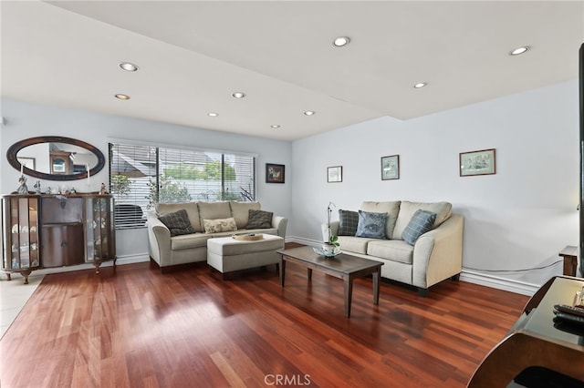 18815 Thornwood Cir Unit Ci32, Huntington Beach, CA 92646 - living area with baseboards, wood finished floors, and recessed lighting