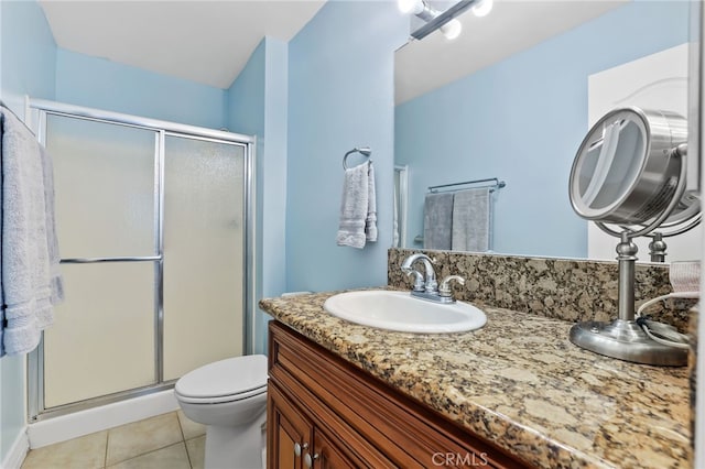 18815 Thornwood Cir Unit Ci32, Huntington Beach, CA 92646 - bathroom featuring a stall shower, vanity, and tile patterned floors