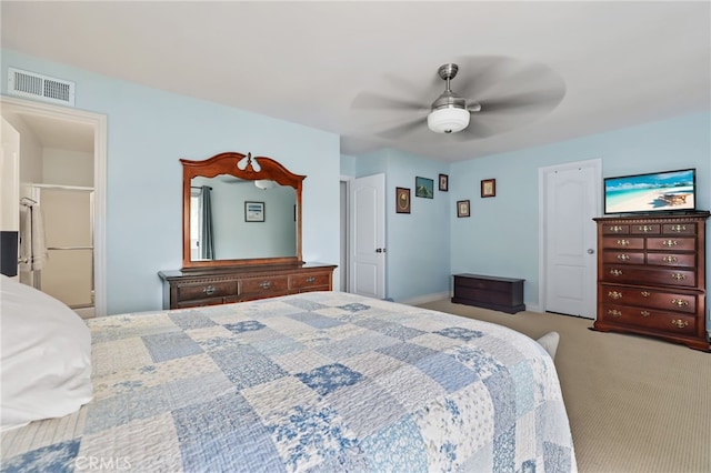 18815 Thornwood Cir Unit Ci32, Huntington Beach, CA 92646 - carpeted bedroom with a ceiling fan and visible vents
