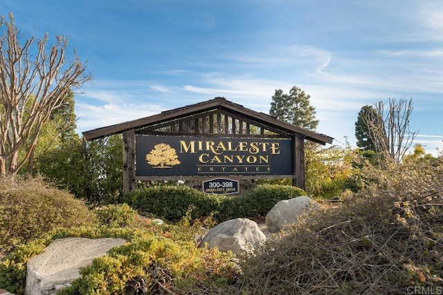 view of community sign