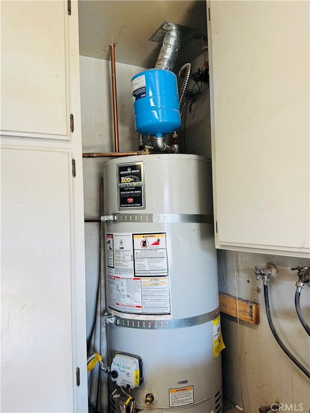 utility room with secured water heater