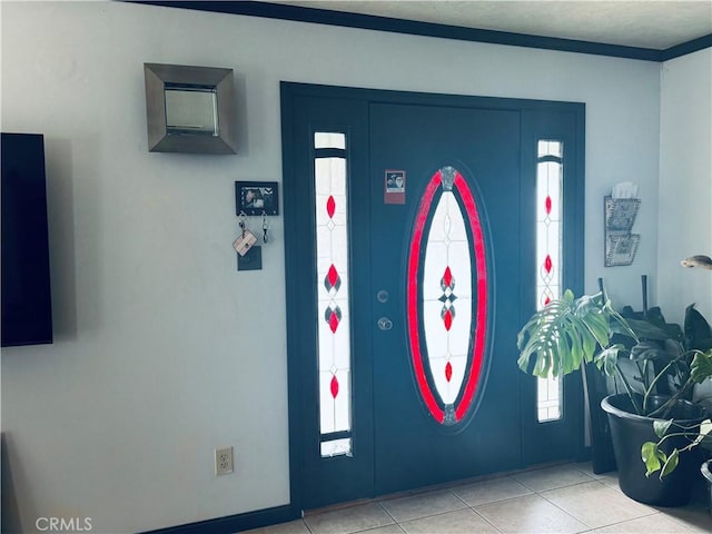 view of tiled entrance foyer