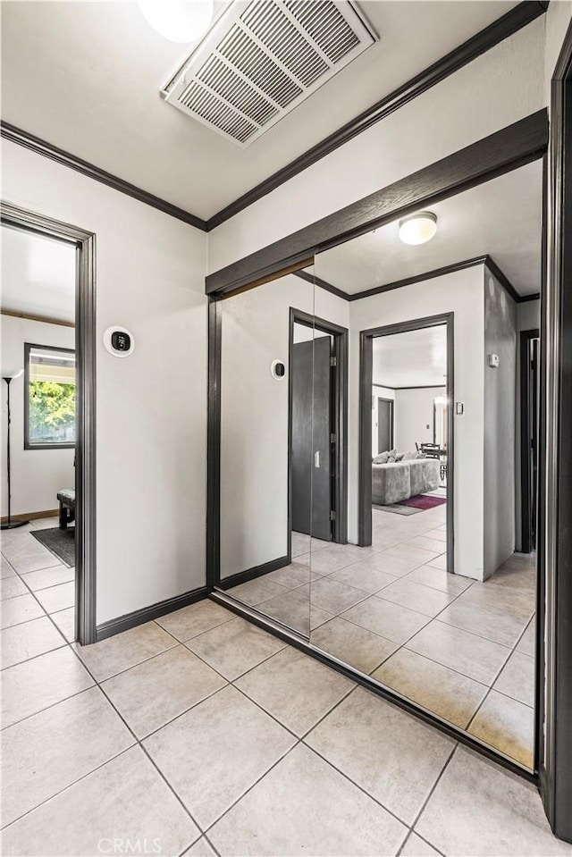 5956 York Glen Way, Sacramento, CA 95842 - hallway with ornamental molding, light tile patterned floors, and baseboards