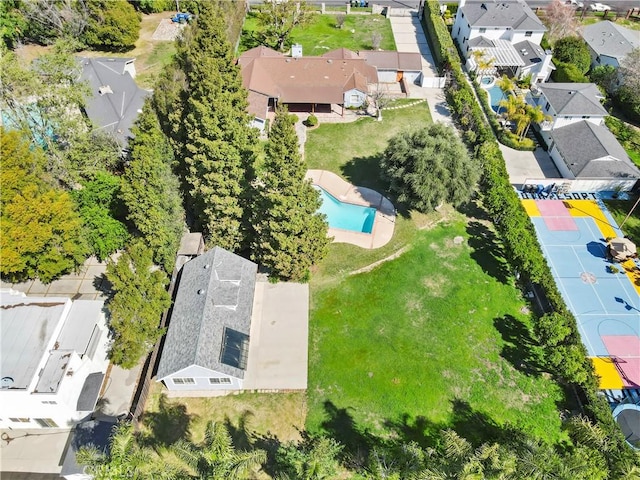 drone / aerial view with a residential view