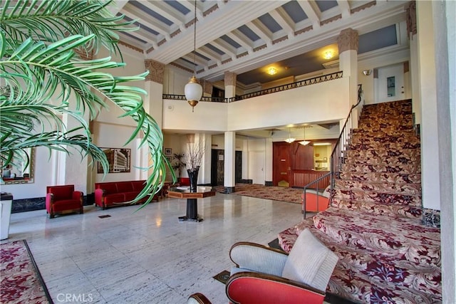 building lobby with stairs