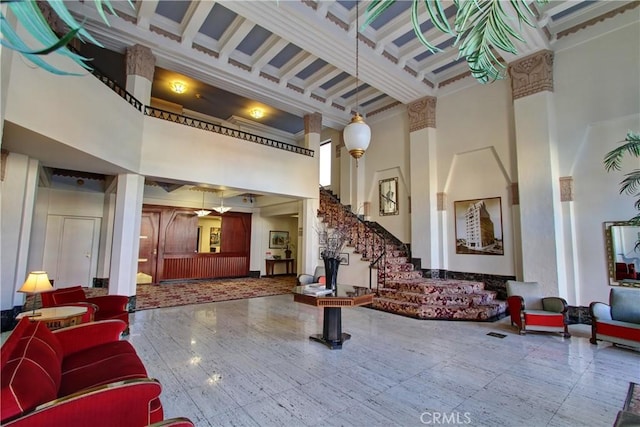 community lobby featuring stairs