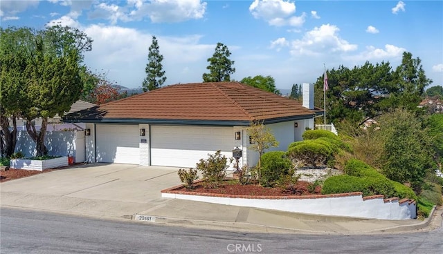 29461 Via Valverde, Laguna Niguel, CA 92677 - ranch-style home featuring a garage, a tile roof, a chimney, and concrete driveway