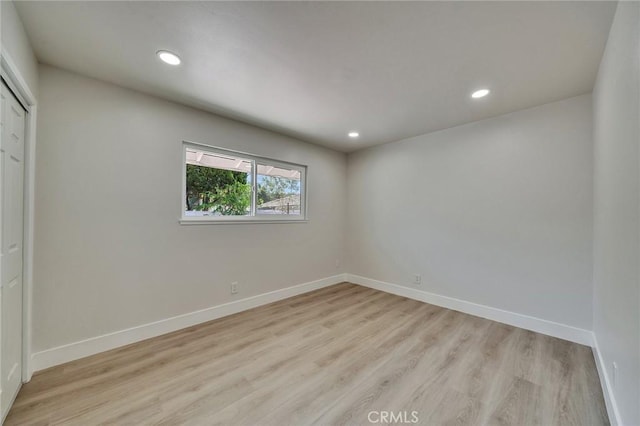 29461 Via Valverde, Laguna Niguel, CA 92677 - unfurnished bedroom with baseboards, light wood-type flooring, and recessed lighting
