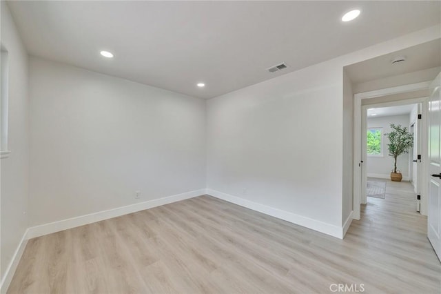 29461 Via Valverde, Laguna Niguel, CA 92677 - spare room featuring light wood-type flooring, baseboards, visible vents, and recessed lighting