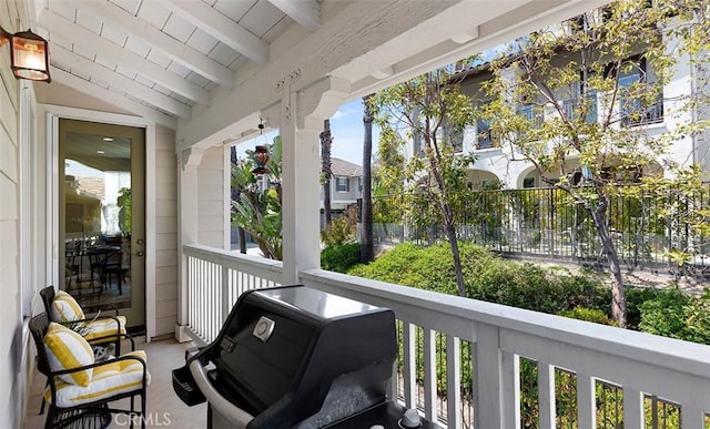 balcony with a grill