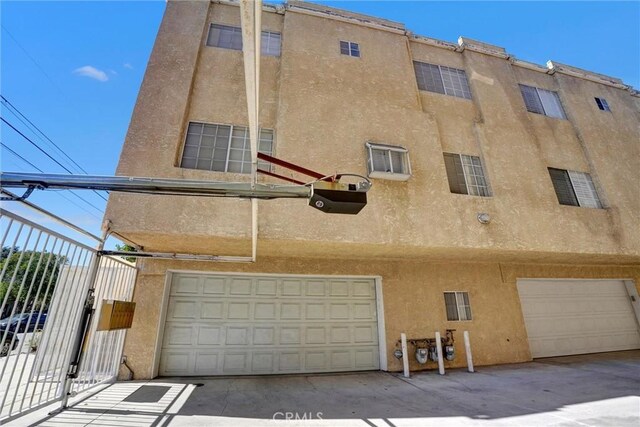 exterior space with an attached garage