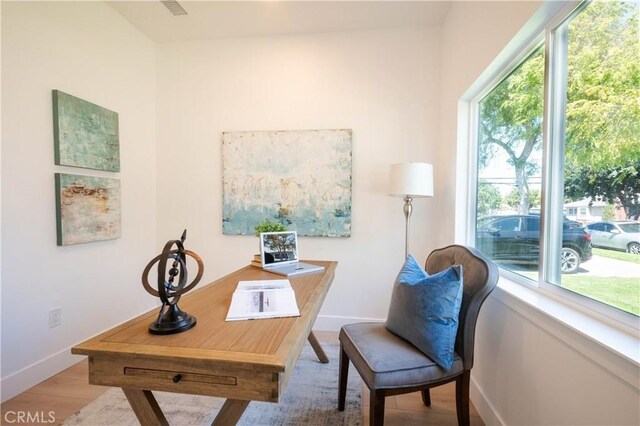 1933 Fanwood Ave, Long Beach, CA 90815 - office area featuring plenty of natural light and wood finished floors