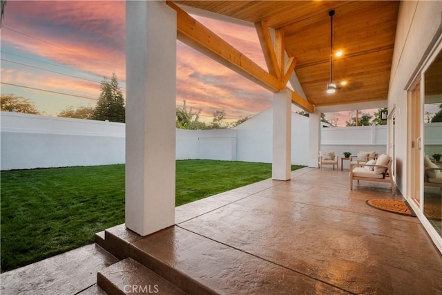 1933 Fanwood Ave, Long Beach, CA 90815 - patio terrace at dusk with a patio and a fenced backyard