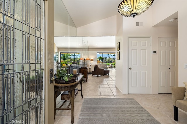 175 Bouquet Canyon Dr, Palm Desert, CA 92211 - tiled foyer with visible vents and high vaulted ceiling