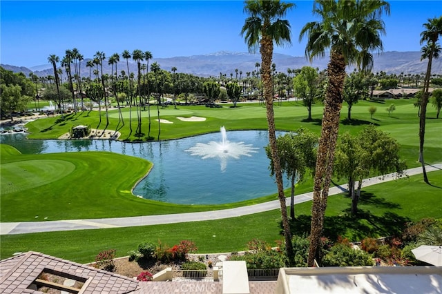 175 Bouquet Canyon Dr, Palm Desert, CA 92211 - view of community with view of golf course, a water and mountain view, and a yard