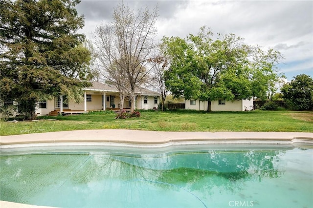 pool with a yard