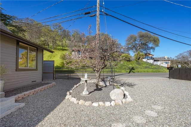 view of yard with fence