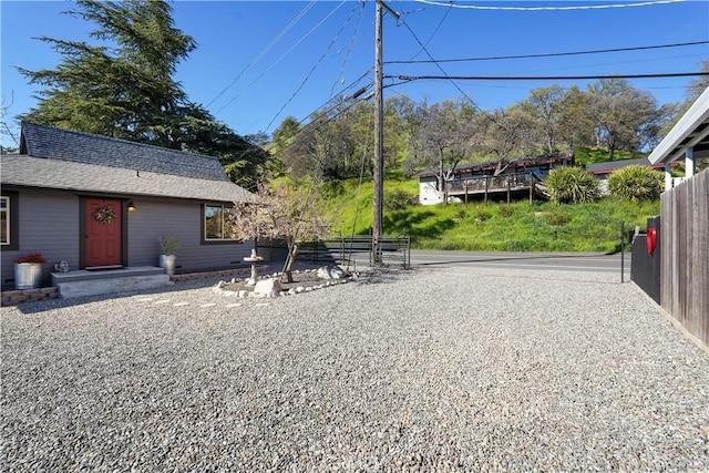 exterior space featuring fence
