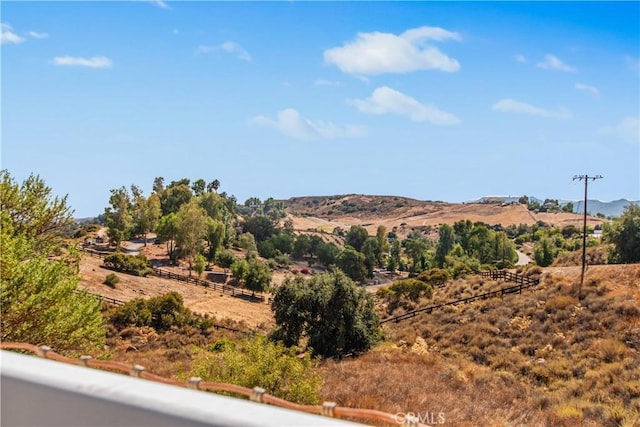 view of mountain feature featuring a rural view
