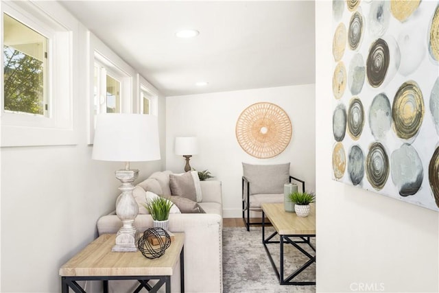 3748 Marber Ave, Long Beach, CA 90808 - living area featuring wood finished floors, recessed lighting, and baseboards