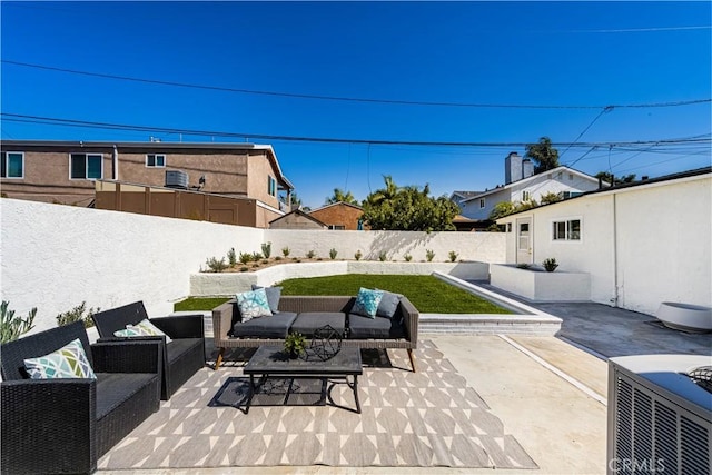 3748 Marber Ave, Long Beach, CA 90808 - fenced backyard featuring a patio area and an outdoor hangout area
