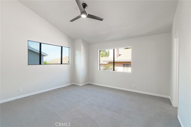 4706 W 168th St, Lawndale, CA 90260 - carpeted empty room featuring a ceiling fan and vaulted ceiling