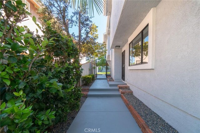 4706 W 168th St, Lawndale, CA 90260 - view of exterior entry with stucco siding and a gate