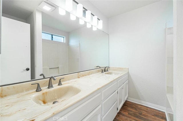 4706 W 168th St, Lawndale, CA 90260 - full bath featuring wood finished floors and double vanity