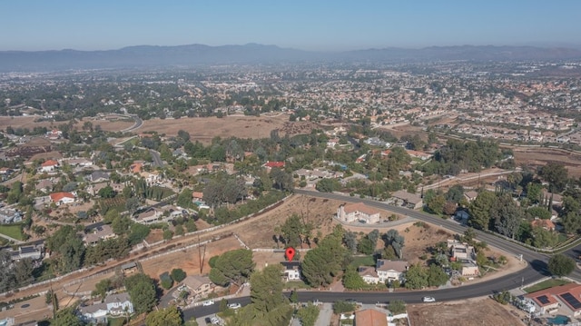 bird's eye view featuring a mountain view