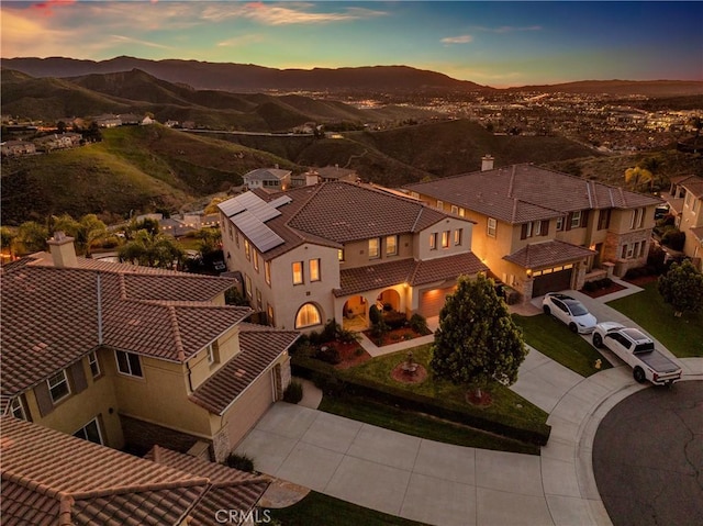 16720 S Peak Ct, Riverside, CA 92503 - aerial view at dusk of a mountain view