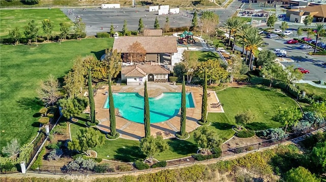 16720 S Peak Ct, Riverside, CA 92503 - drone / aerial view of a pool area